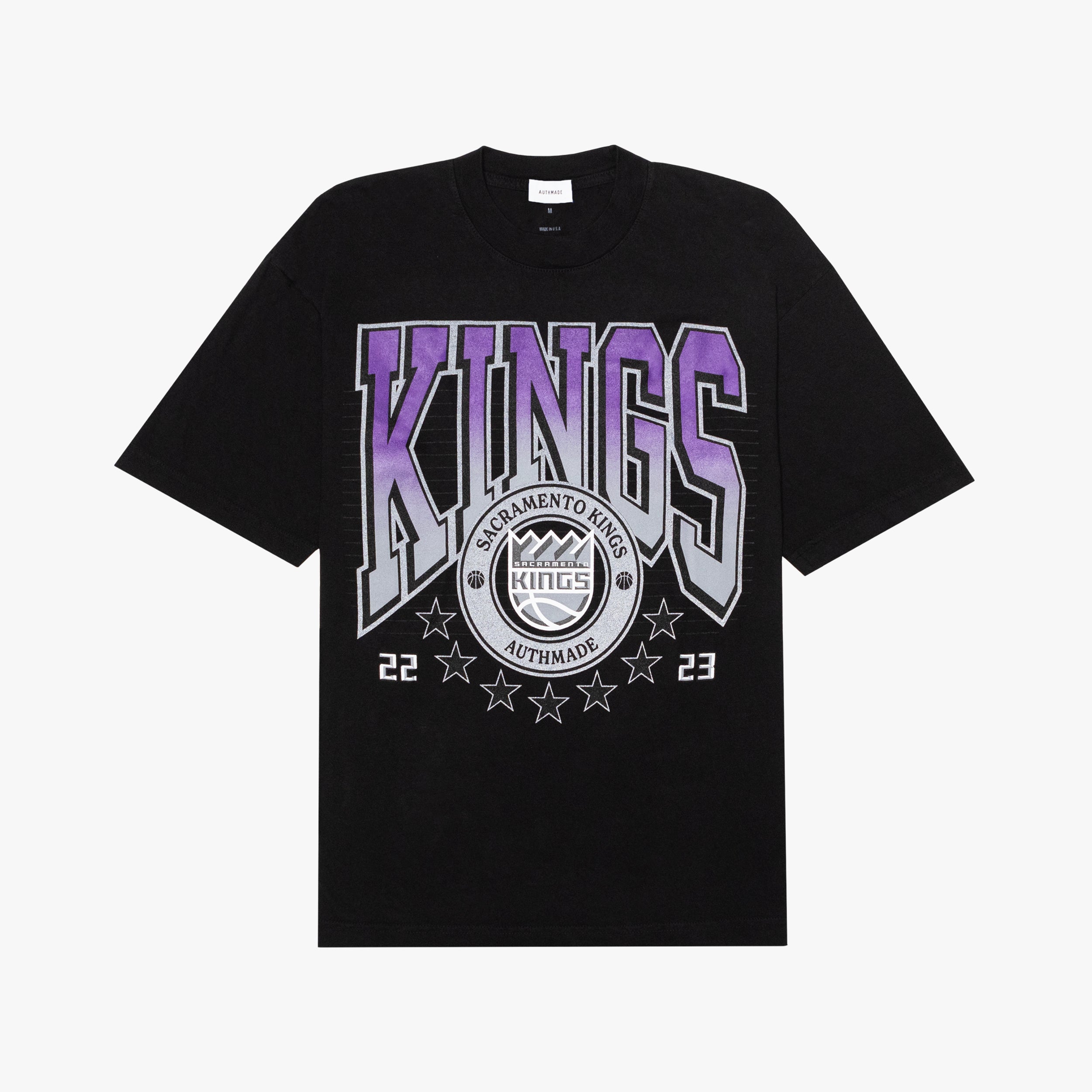 UNK NBA Sacramento Kings Short Sleeve Black Purple T-Shirt Size 2XL Mens  NWD